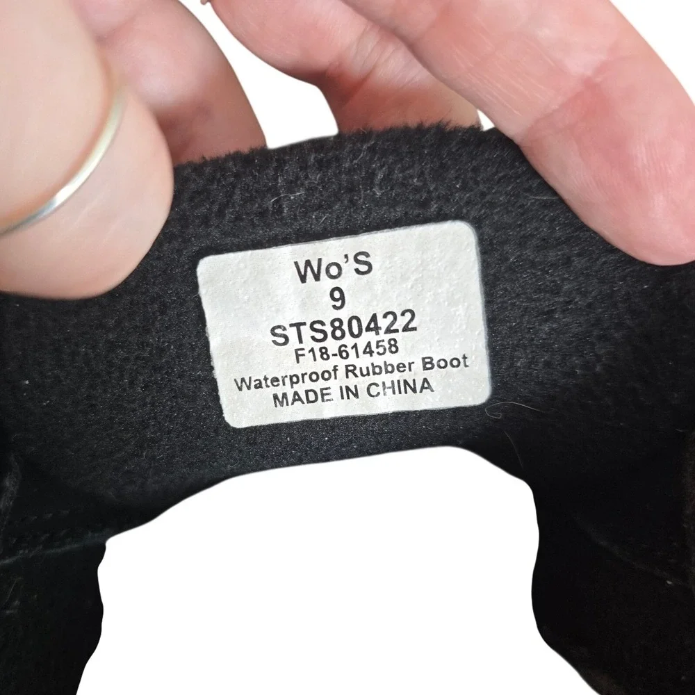 Sperry Saltwater Black Suede Leather Waterproof Duck Boots STS80422 Womens‎ 9